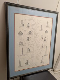 Framed Picture Of Lighthouses of the Chesapeake