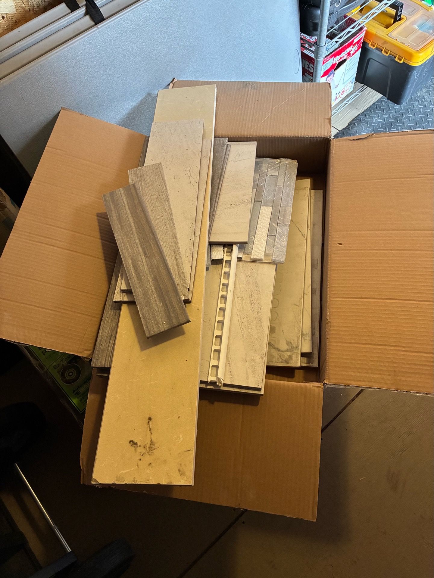 Box of tiles.