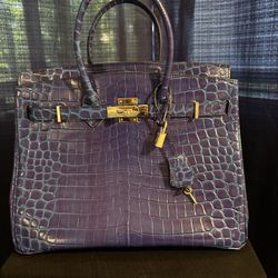 Hermes Purple Snake Leather Dupe