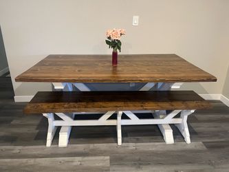 Farmhouse Kitchen Table w/ Bench