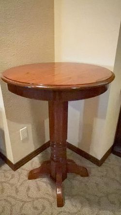 Round Wood Bar Table