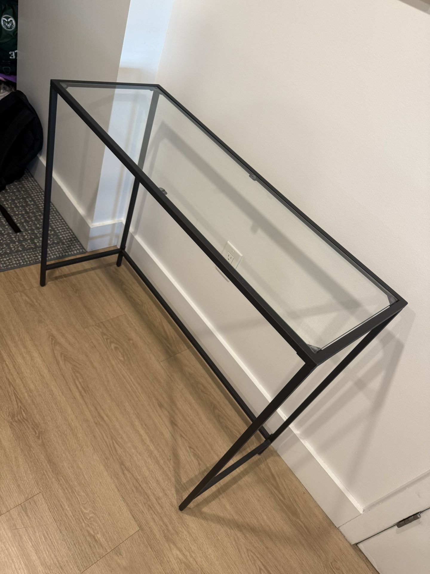 Glass Top Console Table