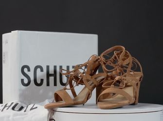 Shutz Kids Suede Saddle Heels 