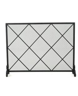 Christopher Knight Home Howell Single Panel Iron Fireplace Screen, Black