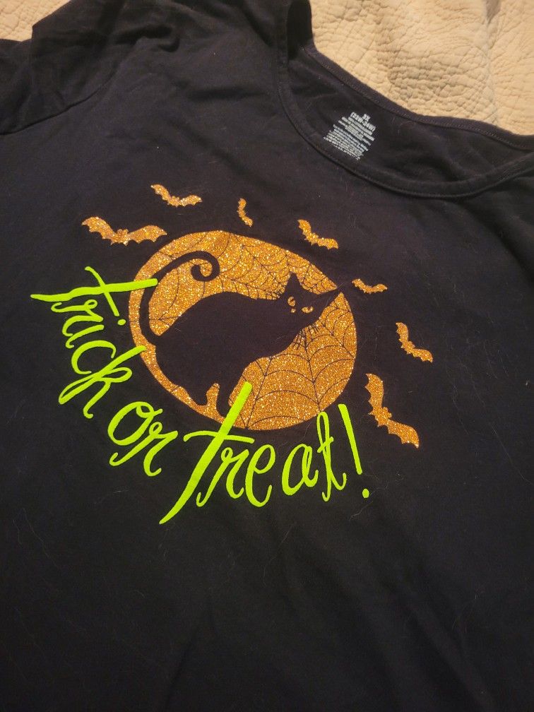 Plus Size 3x Long Sleeves Halloween Shirt