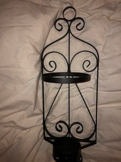 Iron wall mounting candle holder