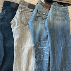 Three pairs of Levi’s one pair of Lucky sevens
