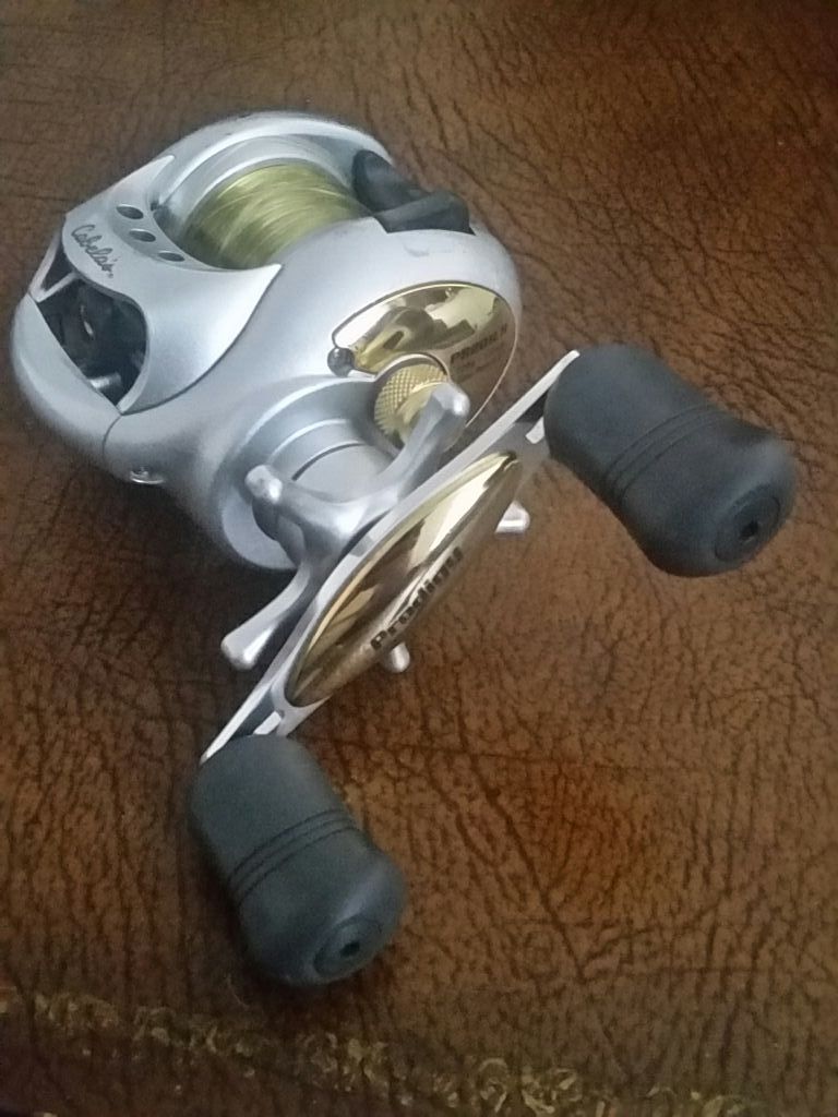 Cabela's Prodigy bait caster reel.