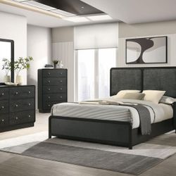 4 PC BEDROOM SET NEW IN BOX (MATTRESS AND CHEST SOLD SEPARATELY)