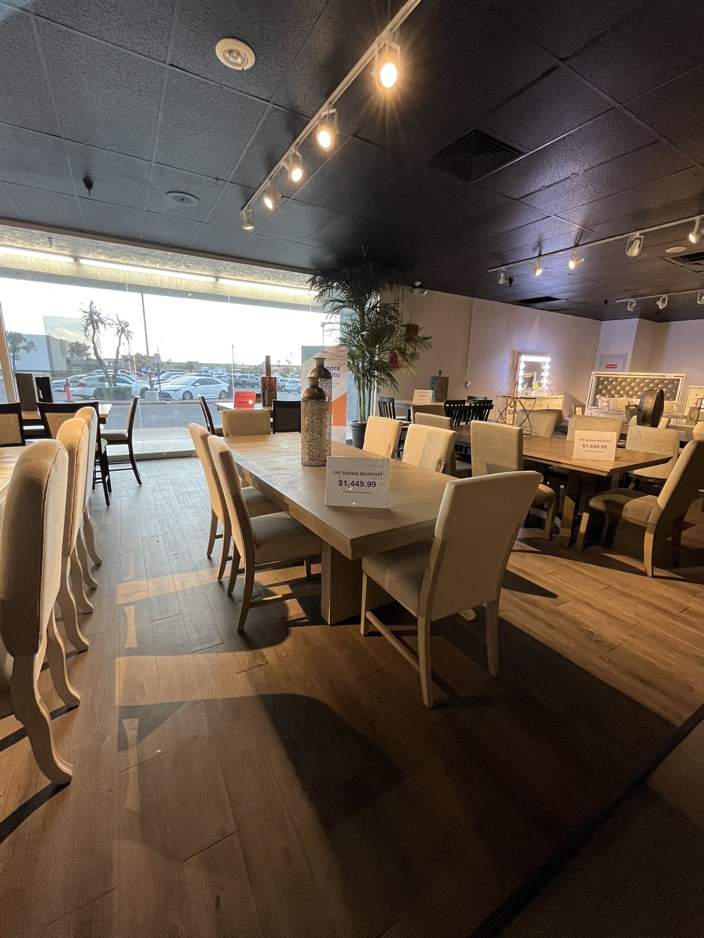 Beige Dining Table And 6 Chairs