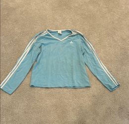Adidas Women’s Vintage Athletic Blue Long Sleeve Shirt