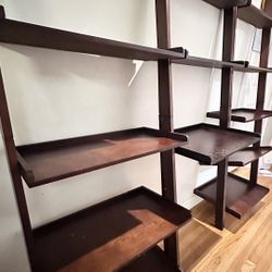 Leaning Bookshelves With Desk