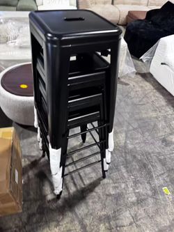 Metal Bar Stools, 30-Inch, Black, Set of 4 $70
