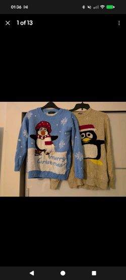 Christmas sweater BUNDLE 2 sweaters small to medium women's from UK unusual knit chunky 