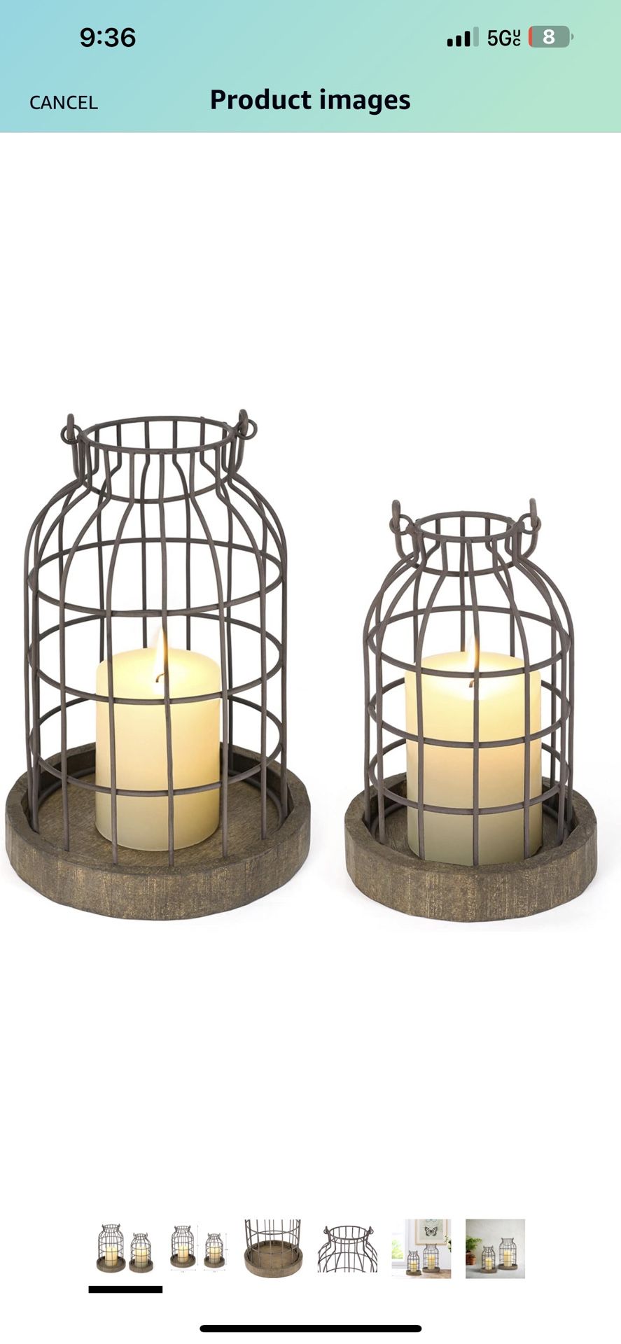 Candle Holder Cage Lanterns - Set Of 2