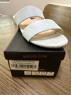 Devin Blue Suede Slide Sandals