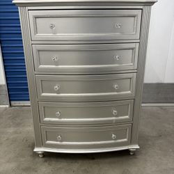 Silver Solid Wood Dresser 