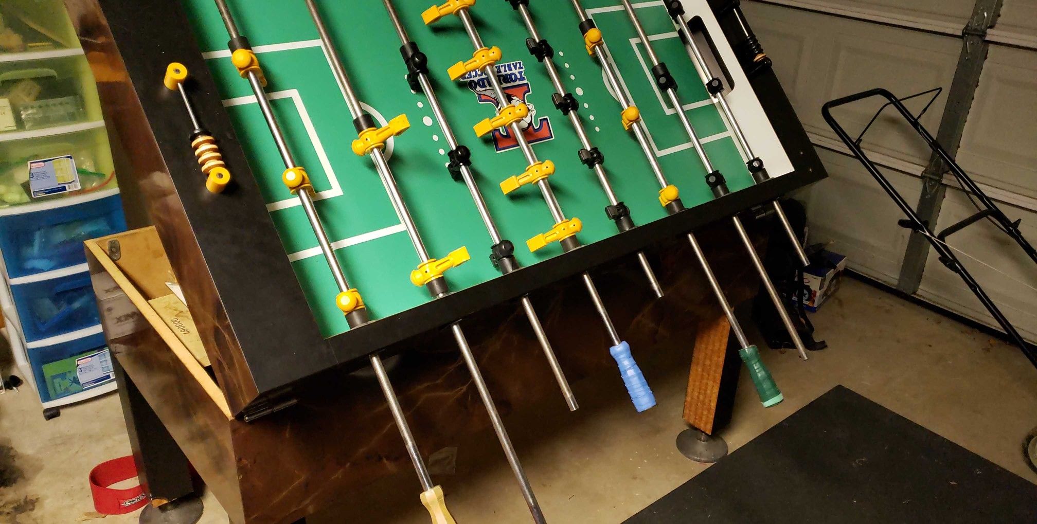 Brown Marble Coin Op Tornado Foosball Table