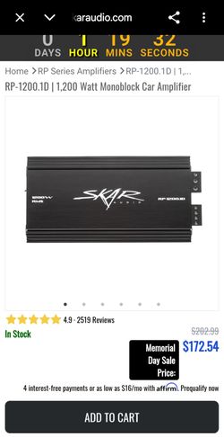 Kicker 12' sub woofer with Skar 1200 watt amp