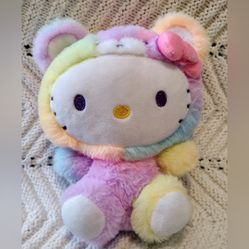 Hello Kitty Rainbow Sherbet Plush 9.5&quot; Sanrio 