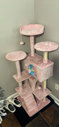 Large Pink Cat Tree Tower