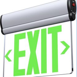 Modern Edge Lit Led Exit Sign, Single Face, Battery Back, 120-347VAC