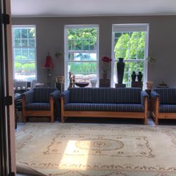 Set Of Exterior Pine Sofa And 2 Chairs- As New