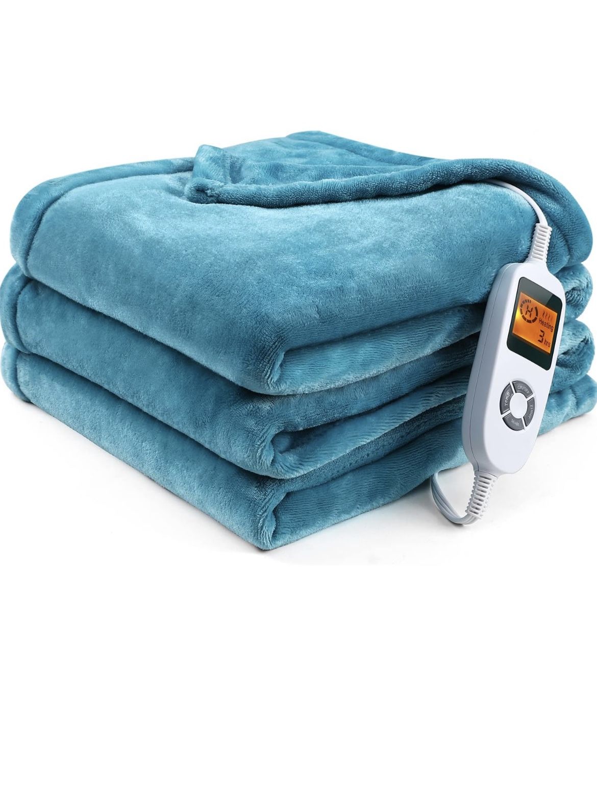 Electric Heated Blanket Full Twin Size Heated Throw Blanket 72" x 84" Soft Flannel Fast Heating Blanket with 10 Heating Levels 1-12 Hours Timer Auto-O