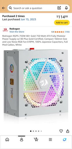 ReDragon 750W Power supply