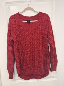 Calvin Klein Women’s Knitted Metallic Red Knitted Sweater Size XL