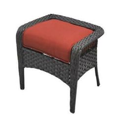 Better Homes and Gardens Colebrook Outdoor Ottomans, Set of 2, Red