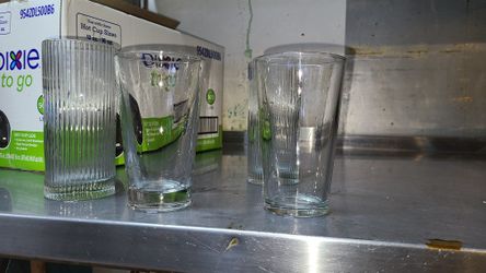 Glass Cups Vintage Glassware, Origami Style Transparent Cocktail Glasses Set, Bar Beverages Ice Coffee Cup Juice Ripple Drinkware, 370m