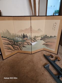 Vintage Japanese 4 Panel Picture