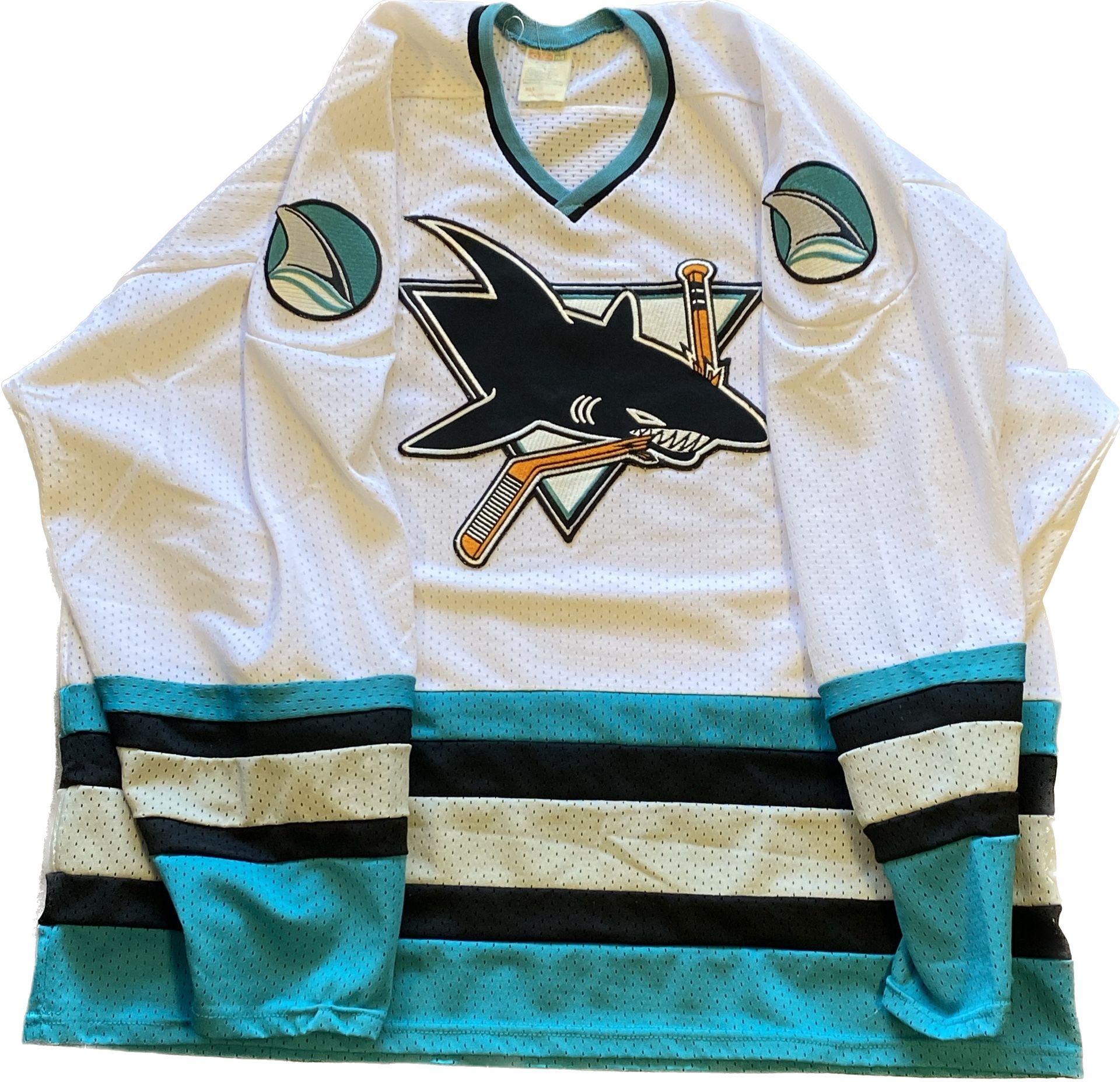 Vintage San Jose Sharks Jersey 90's CCM NHL Hockey Sz XL Made in USA