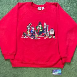Vintage 1990s Looney Tunes embroidered crewneck