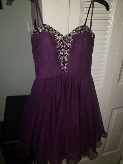 Junior purple homecoming dress