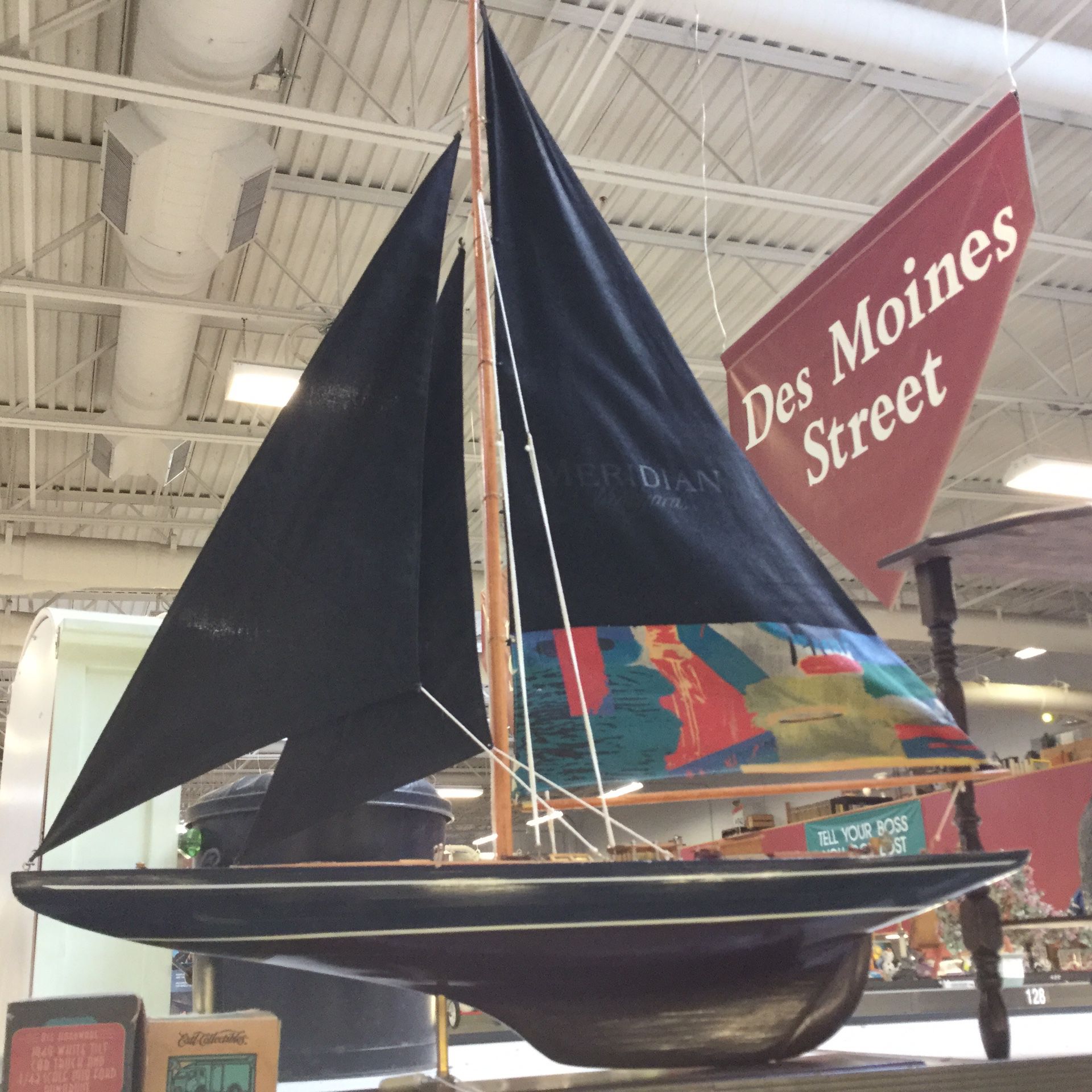 BIG Meridian Vineyards sailboat model 3 ft long!