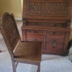Antique Dest And Chair