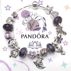 uthentic Pandora Bracelet With x2 Pandora Brand Beads ‘Fairies & Unicorns’