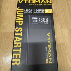 BNEW VTOMAN X7 Jump Starter with Air Compressor, 4250A&160PSI Battery Car Jumper Starter Portable Booster Pack (10L Gas/10L Diesel) with Tire Inflator