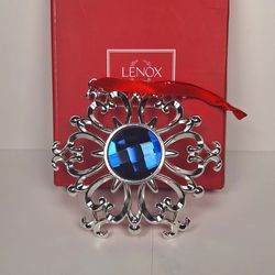 LENOX - Bejeweled Collection - Silverplate Ornament - Blue Sapphire Snowflake