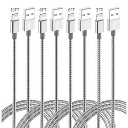 IDiSON Long Charger Cord 4Pack(10/6/6/3ft) iPhone Lightning Cable for Mfi Certified Nylon Braided Power Fast Compatible iPhone 11 Pro Max XS XR 8 Plus