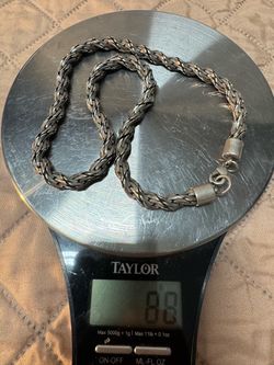 Vintage Heavy 88g Solid Sterling Silver Woven Wheat / Foxtail Chain Necklace