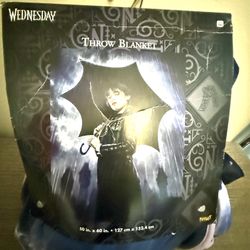 New Wednesday Addams W/Umbrella  Soft Fleece Blanket 50x60