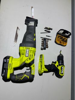 (NO CHARGER) ryobi drill and saw