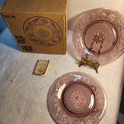 NEW VINTAGE Home Interiors "TIARA SANDWICH GLASS" DESERT SALAD Appetizer Plates