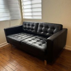 IKEA sofa/couch in black tufted leather