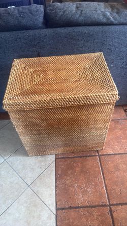 Woven Rattan Storage Basket with Lid