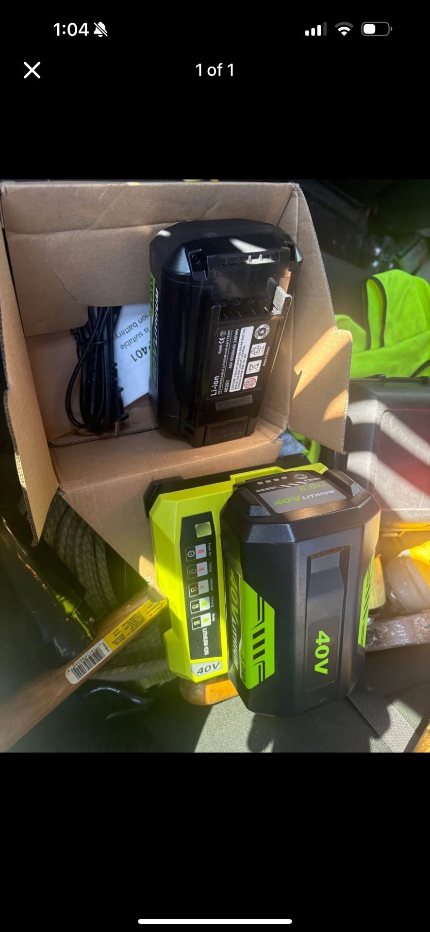 Ryobi 40V 6.0 Ah high-capacity lithium-ion battery.