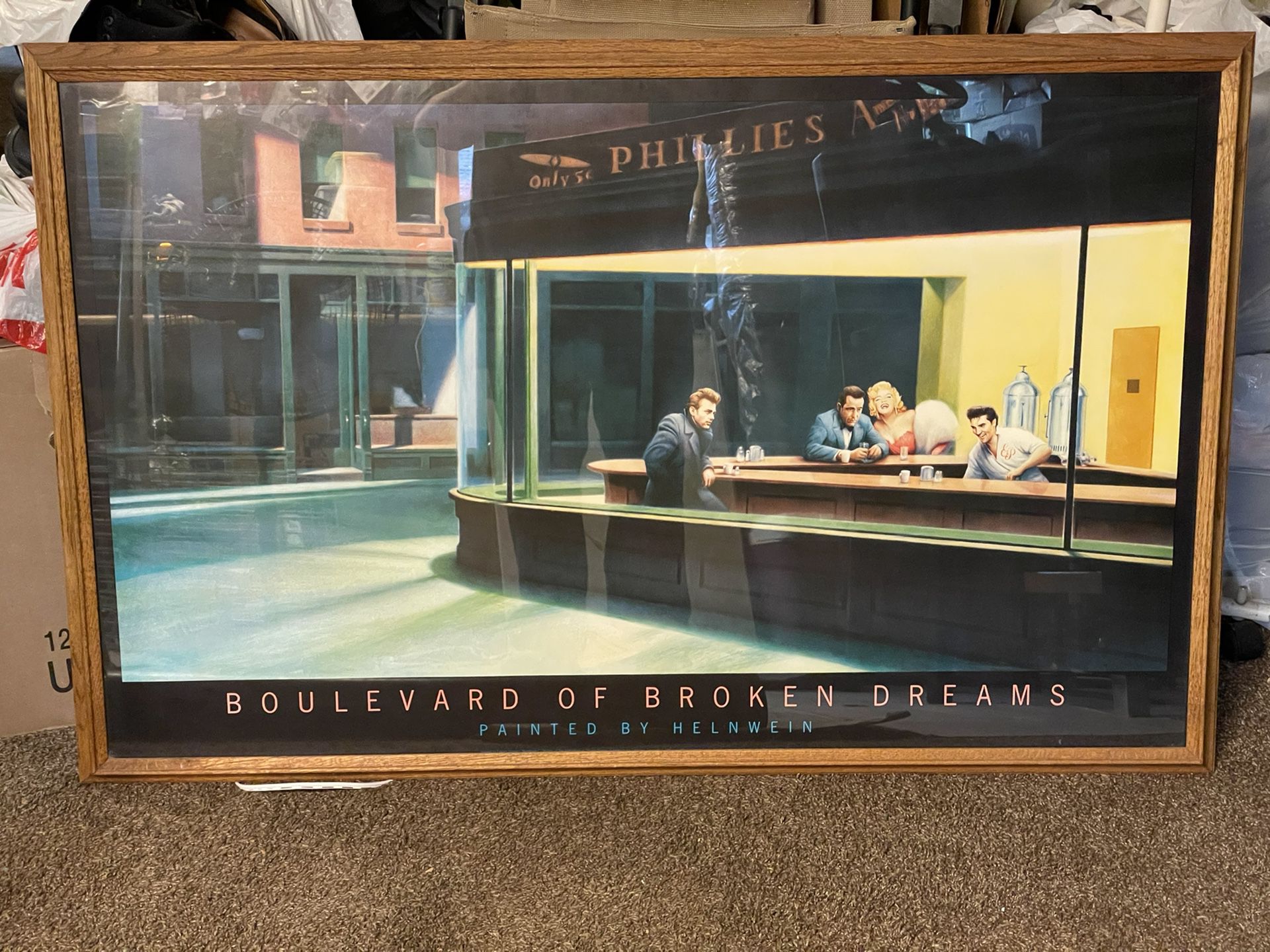 James Dean Poster In Glass Frame